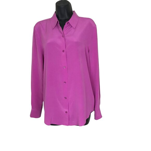 Equipment Femme 100% Silk Pink Button Down Blouse Size M - Picture 1 of 6